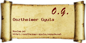 Osztheimer Gyula névjegykártya